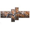 thumbnail image 1 of Design Art - Toile Orange Floral - 63 x 33 - 4 pièces, 1 of 5