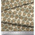 thumbnail image 3 of Soimoi Silk Fabric Leaves & Floral Block Printed Craft Fabric by The Yard 42 Inch Wide, 3 of 3