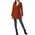 thumbnail image 2 of INSPIRE CHIC Manteau Trench Long Classique d'Hiver pour Femme à Col Montant avec Ceinture à Nouer S Rouge Brun, 2 of 6