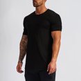 thumbnail image 4 of BOBOGOJP T-Shirts Graphiques pour Hommes à Encolure Dégagée, Manches Courtes, Hauts Ajustés (Noir, TTG), 4 of 4