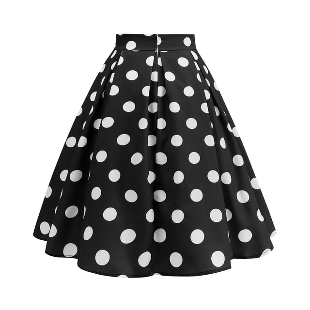 Japceit Jupes pour Femmes Jupe Plissée à Pois à la Mode et Polyvalente