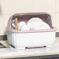 thumbnail image 1 of Vadktai Dish Drying Rack, Plastic Nursing Bottle Holder with Cover Removable Drainboard, Small Size Plate Cup Dish Dryer Tray Drainer for Kitchen Counter, 1 of 7