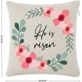 thumbnail image 2 of Throw Pillowcase 20x20 Decorative "He is Risen" Square Pillowcases Linen Cushion Cover with Zipper Closure for Sofa Couch Bed and Car, 2 of 6