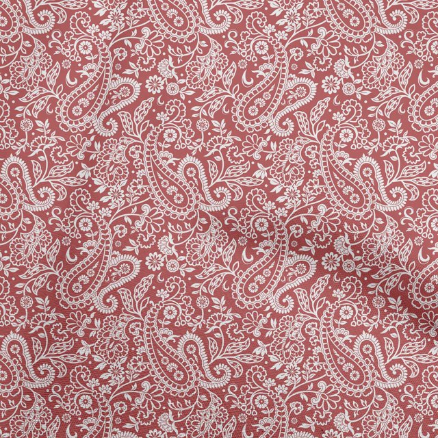 oneOone Cotton Silk Dark Peach Fabric Paisley Sewing Craft Projects Fabric Prints By Yard 42 Inch Wide-O2