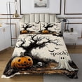 thumbnail image 1 of Erosebridal Happy Halloween Coverlet Set King, Spooky Ghost Bedding Set, Pumpkin Bat Reversible Bed Set, Microfiber Room Decorative, 3-Piece, 1 of 6