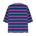 thumbnail image 3 of Penkiiy Chemise pour Femme en Lin à Manches 3/4, Chemise à Col Rond Unie à la Mode, Chemise à Manches Longues à Col Rond pour Femme/chemise m Violet, 3 of 4
