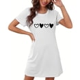 thumbnail image 4 of Chemises de Nuit pour Femmes Chemises de Nuit Imprimées à Manches Courtes Chemises de Sommeil Vêtements de Nuit Décontractés Robe de Pyjama Imprimée Douce et Confortable Robe de Sommeil Classique Chemises de Nuit Blanches TG, 4 of 5