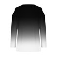 thumbnail image 4 of QIPOPIQ Hauts pour Femmes Manches 3/4 Chemises Col Rond Blouses Décontractées Amples Imprimé Dégradé T-Shirts en Liquidation, 4 of 5