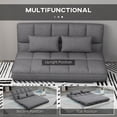thumbnail image 4 of HOMCOM Adjustable Floor sofa Foldable Lazy Sofa Sleeper w/ 2 Pillows Grey, 4 of 10