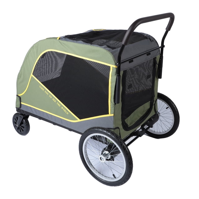 Extra Large Dog Stroller for Dogs Up to 176.4lbs, 4 Wheel Handle Adjustable Pet Stroller for Large Dogs, Dog Jogging Carriage Stroller Folding Extra Large Dog Carriage for Outdoor