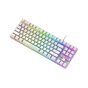 87 Clés K16 Clavier filaire étanche rétroéclairé RGB Couleur mécanique clavier ordinateur Accessoire pour carnet de notes - blanc
