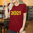 thumbnail image 3 of Débardeurs d'Été Grande Taille pour Femmes Mode Manches Courtes Col Rond T-shirt 2021 Haut Imprimé T-shirt Col en V Femmes en Liquidation, 3 of 5