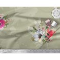 thumbnail image 2 of Soimoi Poly Georgette Fabric Dot,Leaves & Anemone Flower Fabric Prints By Yard 52 Inch Wide, 2 of 3