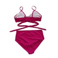 thumbnail image 4 of Gupgi Hauts de Bikini à Bretelles Spaghetti pour Femmes + Culottes de Bikini Imprimé Léopard, 4 of 6