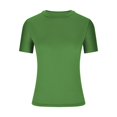 thumbnail image 4 of QIPOPIQ T-Shirts Basiques pour Femmes Col Rond Manches Courtes Courts Hauts Mignons d'Été T-Shirts Ajustés Vêtements Y2k Liquidation 2025, 4 of 6