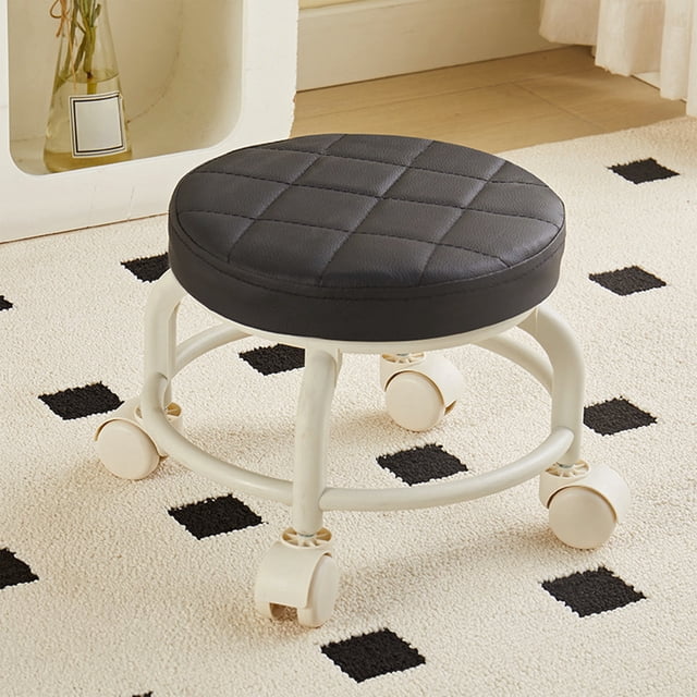 Birdeem Tabouret Roulant avec Roues Pivotantes à 360 Degrés, Design Compact pour Économiser de l'Espace, Coussin Ergonomique Offrant une Assise Confortable, Utilisation Multifonctionnelle pour Projets à Domicile Ou Diy