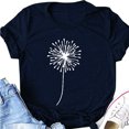 thumbnail image 4 of Chemises d'Été pour Femmes Manches Courtes Imprimé Tee Ample Col Rond Blouse Hauts d'Été pour Femmes Marine m, 4 of 5