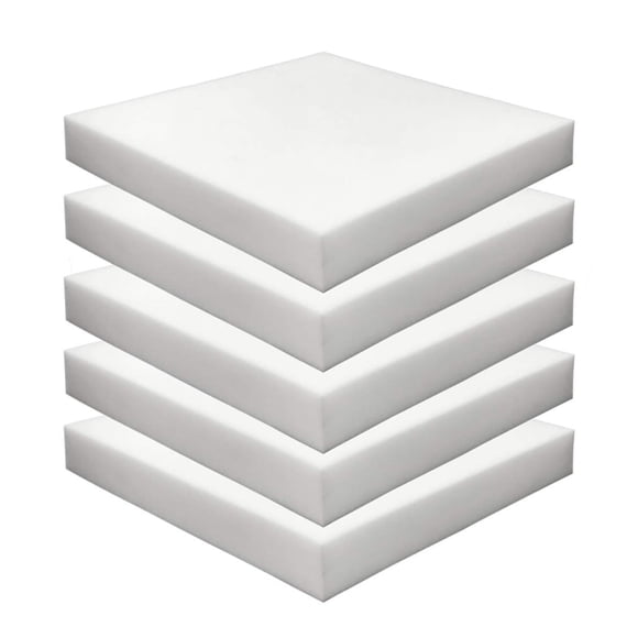 Foamma 5-Pack 1" x 20" x 20" High Density Upholstery Foam - Chair Cushion Square Foam for Dining Chairs, Wheelchair Seat Cushion Replacement