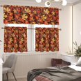 thumbnail image 3 of Maple Leaf Kitchen Window Curtains Valance and Tier Set, 3 Piece Set Rod Pocket Short Curtains, Fall Window Treatment for Bathroom Living Room Bedroom, Easy to Install, 3 of 5
