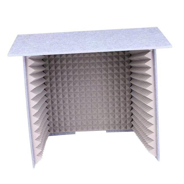 braveheart Soundproof Booth Studio Sound Recording Foam Panels Desktop Soundproof Cover Gray 60x60cm
