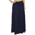 thumbnail image 1 of Phagun Women's Summer Cotton Navy Blue Skirt Ethnic Design Drawstring Waist - 6, 1 of 1
