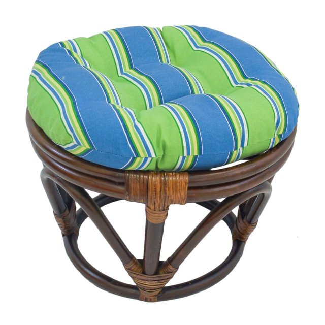 18-inch Round Spun Polyester Tufted Footstool Cushion