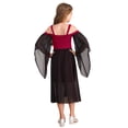 thumbnail image 2 of iiniim Robe de Sorcière Gothique Renaissance pour Filles, Déguisement d'Halloween, Manches Papillon, Corset Victorien, Rouge 12, 2 of 7