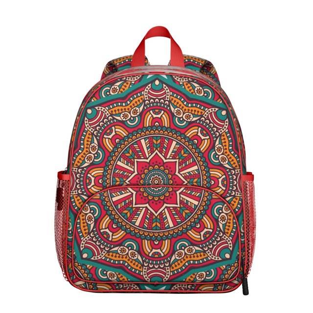 Zen Inspired Students Backpack - Yoga Mandala Design with Peace Serenity and Tranquility Pattern, Comfortable Dual Shoulder Support for School and Travel