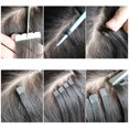 thumbnail image 2 of 45cm Black Straight Wigs Tape in Seamless Hair Extensions Real Human Hair Wig, 2 of 8