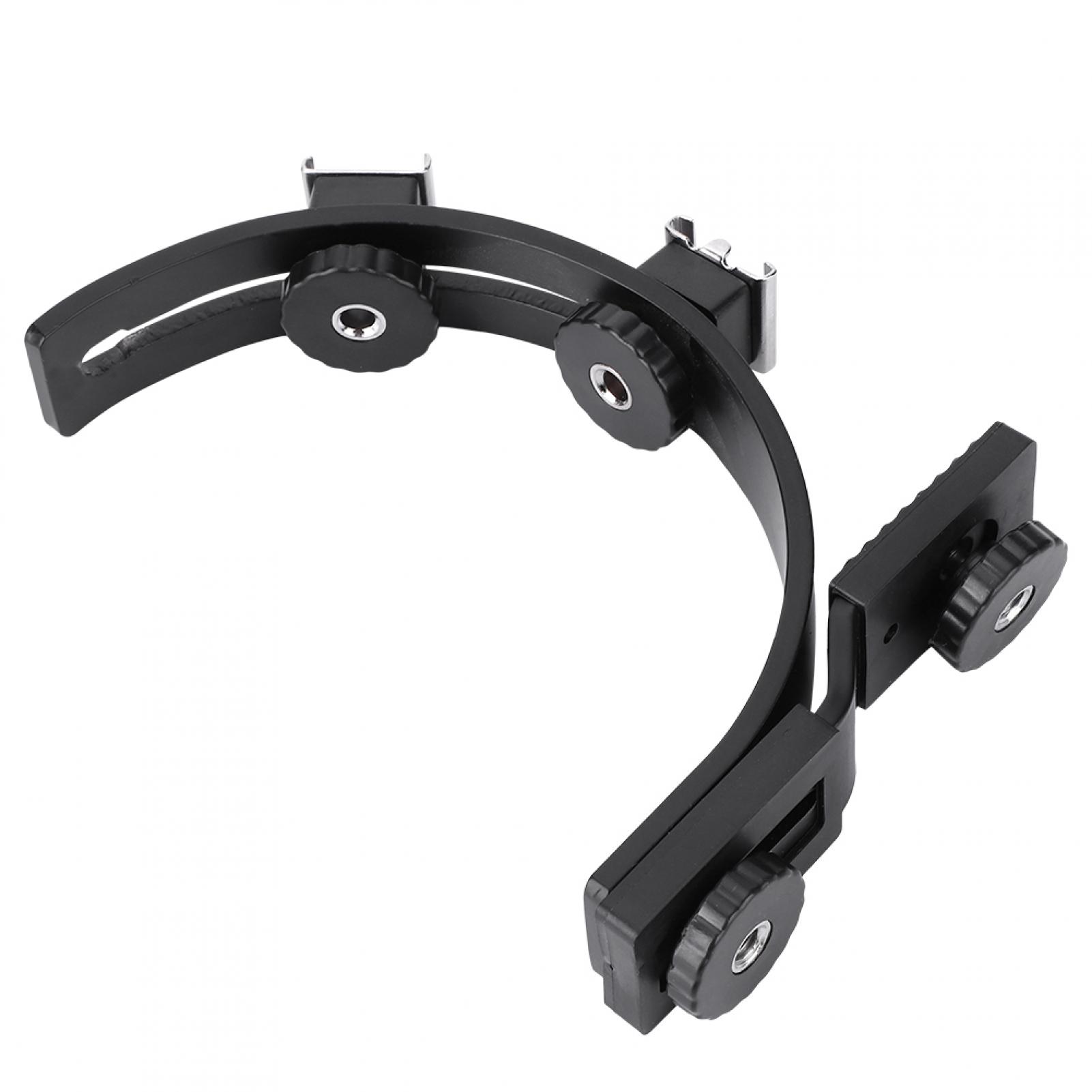 Flash Lamp Mount,C Shape Dual Hot Hot Shoe Flash Bracket Flash Shoe Bracket Top Tier Quality