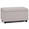 thumbnail image 1 of Cosmopolitan Ottomane de Rangement Rectangulaire de 34 Po L en Tissu Aspect Lin Gris Nuage, 1 of 6