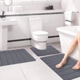 thumbnail image 1 of Meitianfacai Ultra Soft Memory Foam Bath Mat Set, Bathroom Rugs for 3 Pieces, Toilet Mats, Cozy, Water Absorption, Non-Slip, Thick, Machine Washable, Quick Drying, 1 of 8