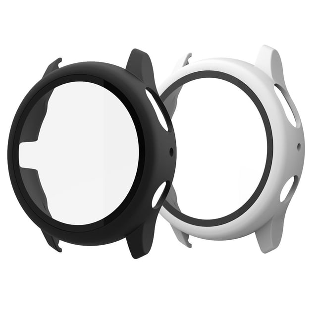 2 Pack Glass+Case Compatible with Samsung Galaxy watch Active 2 40mm 44mm All-Around cover bumper+Screen Protector Galaxy watch active 2 (Ultra-Thin, Anti-Scratch)