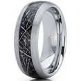 thumbnail image 2 of Men's Tungsten Carbide Wedding Band Ring with Imitated Meteorite Inlay, Dome Comfort Fit 8mm 14, 2 of 5
