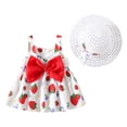 thumbnail image 4 of Robe Bébé Robe Tutu pour Bébé Fille Robe d'Été Sans Manches pour Fille avec Chapeaux Deux Pièces Robe de Fête pour Bébé Fille 110/12, 4 of 8