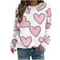 thumbnail image 1 of VALMASS Chandails en Molleton de la Saint-Valentin pour Femmes Manches Longues Col Rond Décontracté Mode Ample Blouses (2TG, Blanc-E), 1 of 4