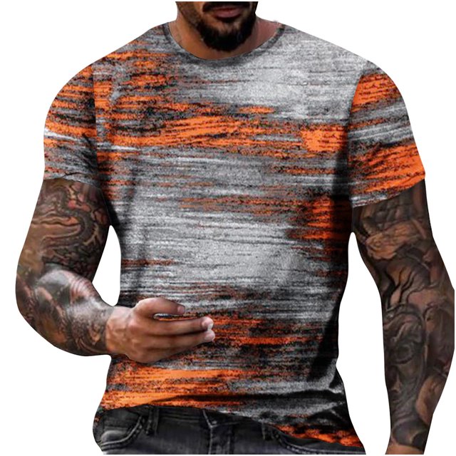 EGNMCR T-Shirts pour Homme T-shirt Homme Non Positionné Imprimé Régulier Loisirs Vacances Sport Manches Courtes Col Rond T-shirt Blouses Cadeaux pour Hommes