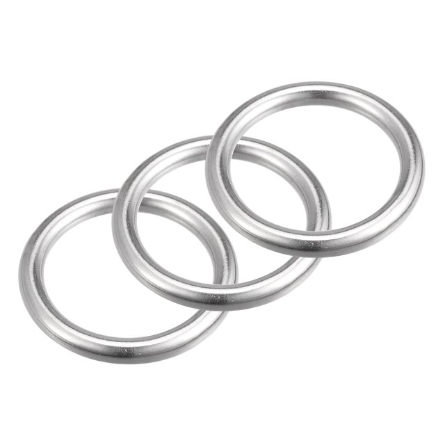 Unique Bargains Bague Ronde en Acier Inoxydable 316 50 mm ID 8 mm d'Épaisseur, Lot de 3
