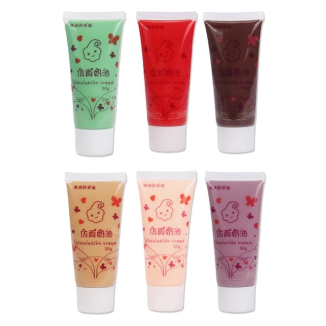 simhoa 6Pcs Simulation Whipped Cream Glue DIY Phone Case Making Cream Clay Glues B