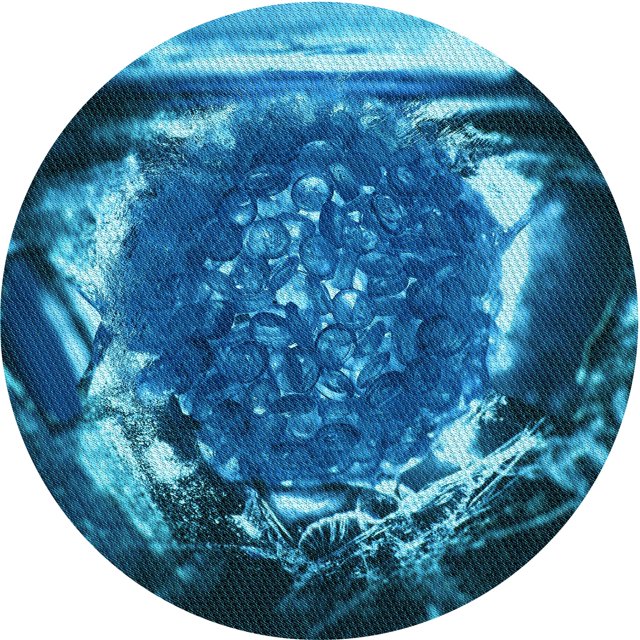 Ahgly Company Tapis d'Intérieur Ronds Transitionnels Lavables à la Machine Bleu Ciel Profond, 8 Pieds Rond