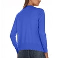 thumbnail image 4 of Lenpel Women's Cropped Casual Cardigans Soft V Neck Long Sleeve Button down Knitted Shrugs Lightweight Sweater Tops(Blue,XX-Large), 4 of 7