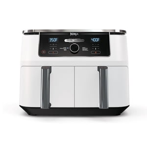 Rénovés Ninja DZ300CWH Produits alimentaires 4-in-1 10 Qt. XL 2-espadrilles Air Fryer avec technologie à double zone, blanc