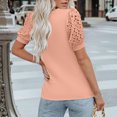 thumbnail image 4 of Liquidation! T-Shirt Grande Taille pour Femmes, Blouse à Manches Courtes d'Été pour Femmes, Blouses à Col Rond Mode Féminine Couleur Unie, 4 of 5