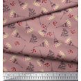 thumbnail image 2 of Soimoi polyester Crepe Fabric Text,Floral & Eiffel Tower Architectural Fabric Prints By Yard 52 Inch Wide, 2 of 3