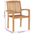 thumbnail image 4 of vidaXL Garden Chairs 2 pcs with Beige Cushions Solid Teak Wood, 4 of 5