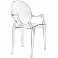 thumbnail image 3 of Nicer Furniture Polycarbonate Plastic in Clear Crystal Modern Arm Chairs, 3 of 5