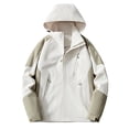 thumbnail image 1 of hoksml Manteau à Capuche Décontracté pour Femme Printemps Automne Léger Mince Mode Imperméable Coupe-Vent Veste à Fermeture Éclair avec Poches Zippées, 1 of 3