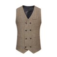 thumbnail image 1 of Men's Retro Double Breasted Vest - Fashionable Solid Color Suit Waistcoat, Polyester for Work/Wedding Events, 1 of 8