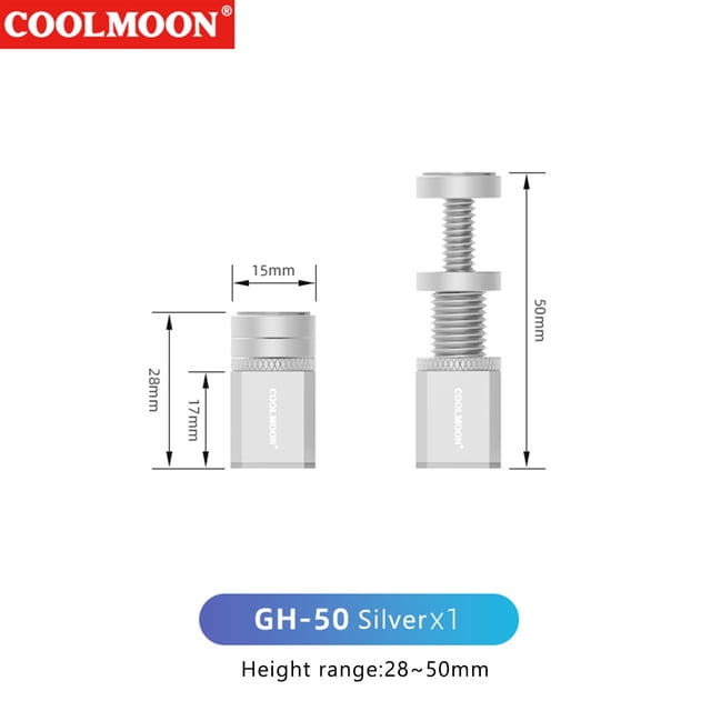 Graphics Card GPU Holder Support Adjustable Telescopic Rotary Screw Aluminum Alloy Video Card Bracket Desktop PC Case Accessory Silver 28 to 50mm