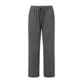 thumbnail image 4 of 2025 Women High Waisted Wide Women Pants Casual Work Leg Pants Drawstring Elastic Casual Pant Suits for Women Plus Size 3 Trousers Comfy Straight Leg Long Pants with, 4 of 5